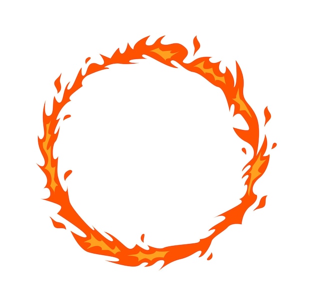 Illustration vectorielle de cadre de flamme de feu brûlant
