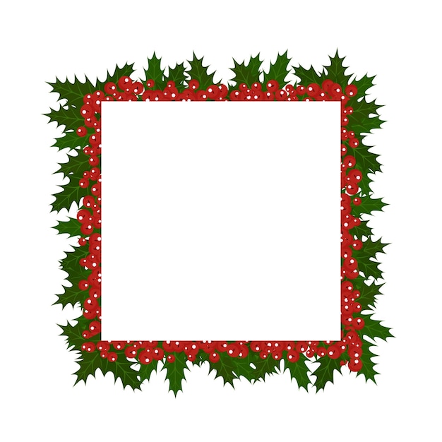 Illustration vectorielle d'un cadre d'une plante de houx de Noël. Contexte pour les vacances