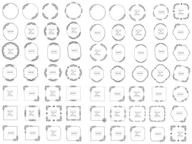 Illustration Vectorielle De Cadres Ronds Floraux Parfait Pour Les Invitations, Cartes De Vœux, Citations Blogs