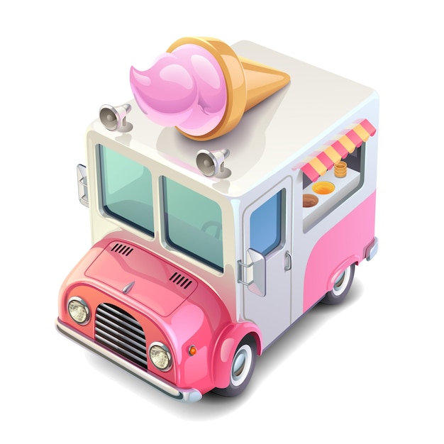 illustration vectorielle de camion de crème glacée