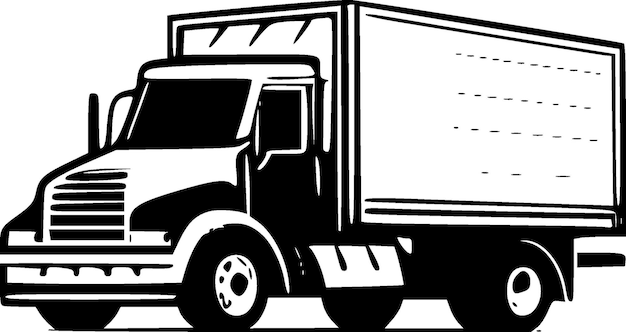 Vecteur illustration vectorielle de camion minimaliste et simple silhouette