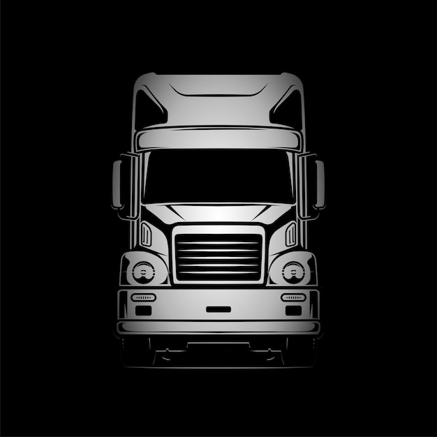 Illustration vectorielle de camion noir et blanc