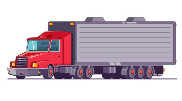 illustration vectorielle de camion de transport lourd isolée sur fond blanc