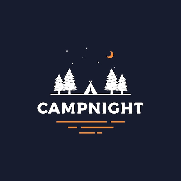 Illustration Vectorielle De Camp Nuit Logo Design