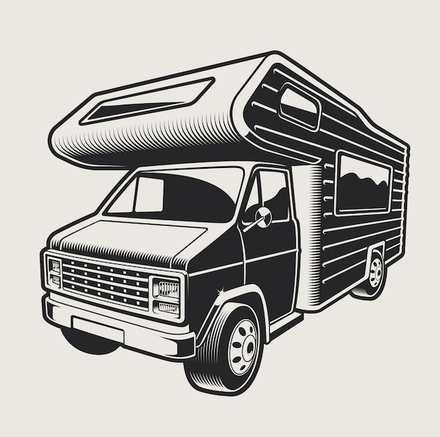 Illustration vectorielle d'un camping-car