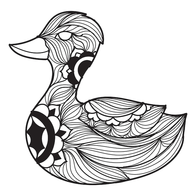 Illustration Vectorielle De Canard Mandala