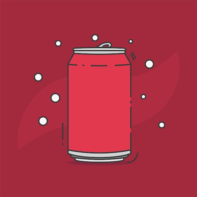 Vecteur illustration vectorielle de canette de soda rouge