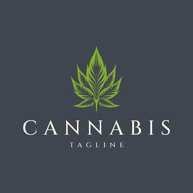 Illustration vectorielle de cannabis logo vintage design