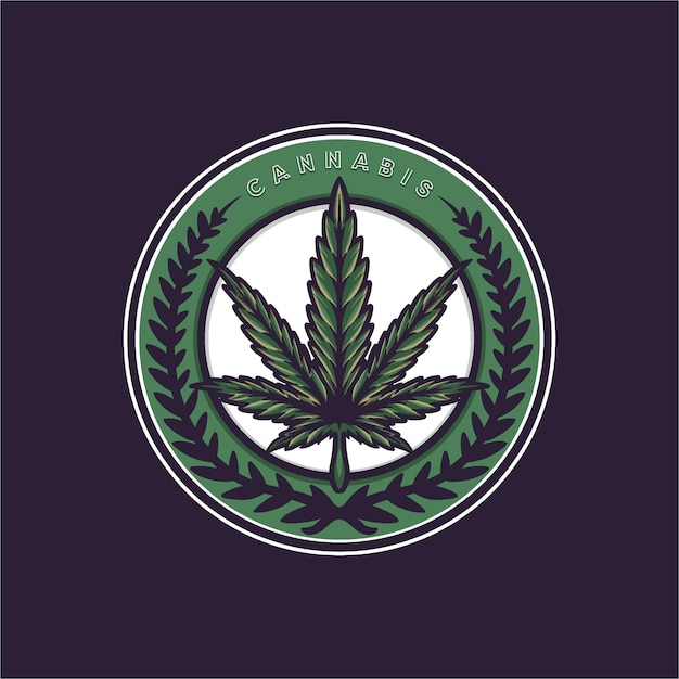 Illustration vectorielle de cannabis logo