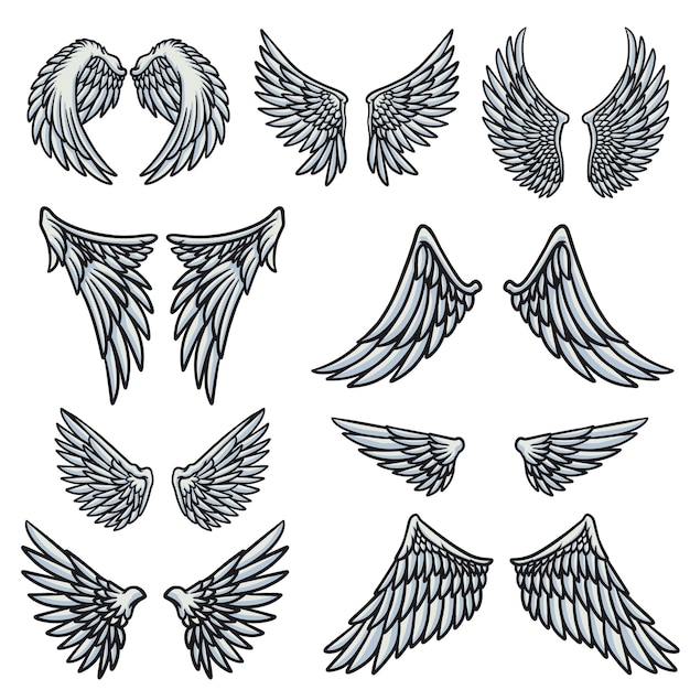 Illustration Vectorielle Des Caractères Des Ailes Des Anges