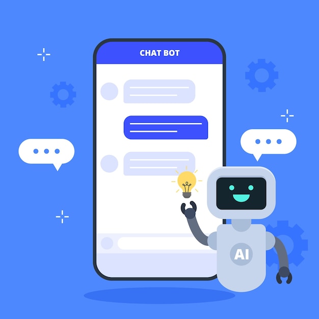 Illustration vectorielle des caractères du chatbot