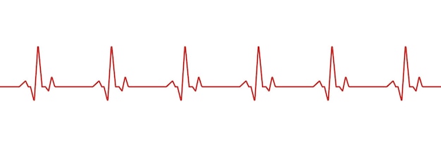 Illustration Vectorielle Avec Cardio Ligne Rouge Pour La Conception Médicale Cardiogramme Heartbeat