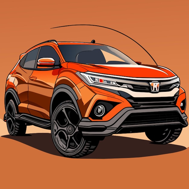 Illustration Vectorielle De La Carrosserie Complète De La Honda Brv