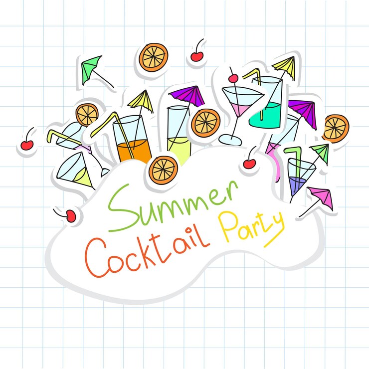 Illustration vectorielle de carte de cocktail pour la conception