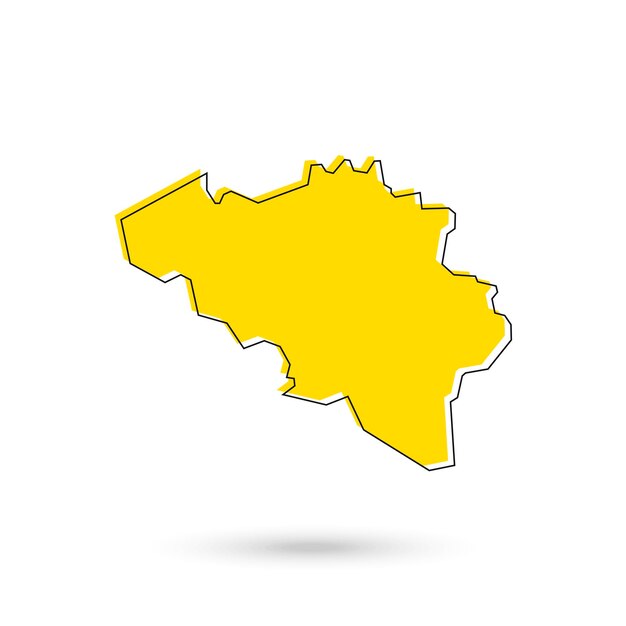 Illustration Vectorielle De La Carte Jaune De Belgique Sur Fond Blanc