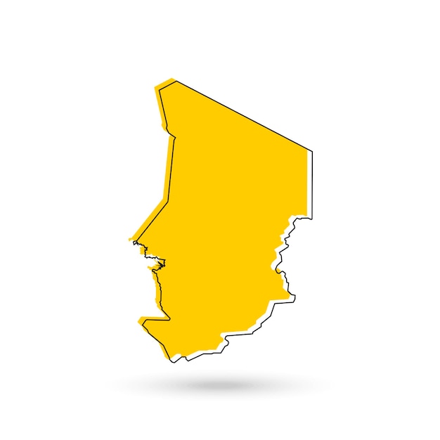 Illustration Vectorielle De La Carte Jaune Du Tchad Sur Fond Blanc