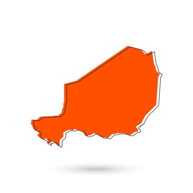 Vecteur illustration vectorielle de la carte orange du niger sur fond blanc