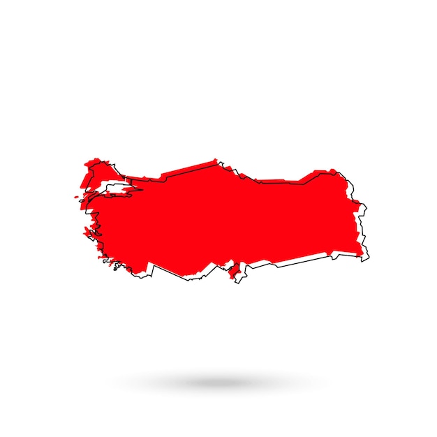 Illustration Vectorielle De La Carte Rouge De La Turquie Sur Fond Blanc