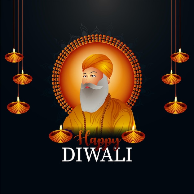 Illustration vectorielle de carte de voeux de célébration diwali