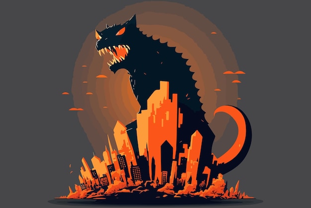 Illustration Vectorielle Catzilla