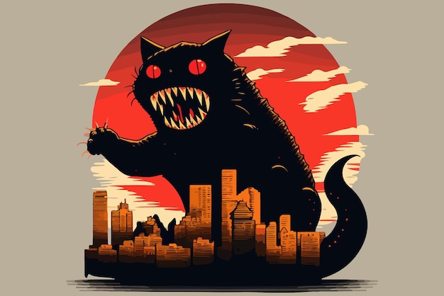 Illustration vectorielle Catzilla