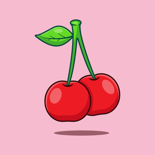 Illustration vectorielle de cerise dessin animé