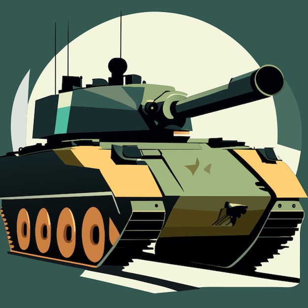 Vecteur une illustration vectorielle de char militaire