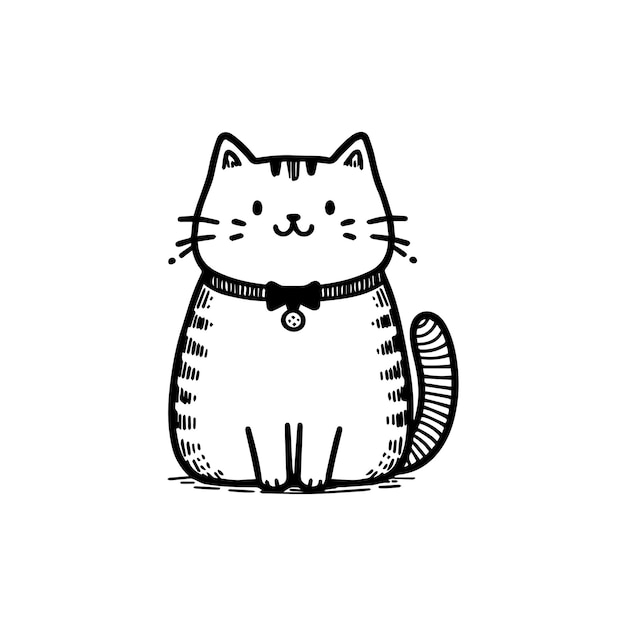 Illustration vectorielle de chat dessinée à la main