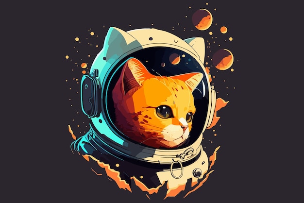 Illustration Vectorielle De Chat De L'espace