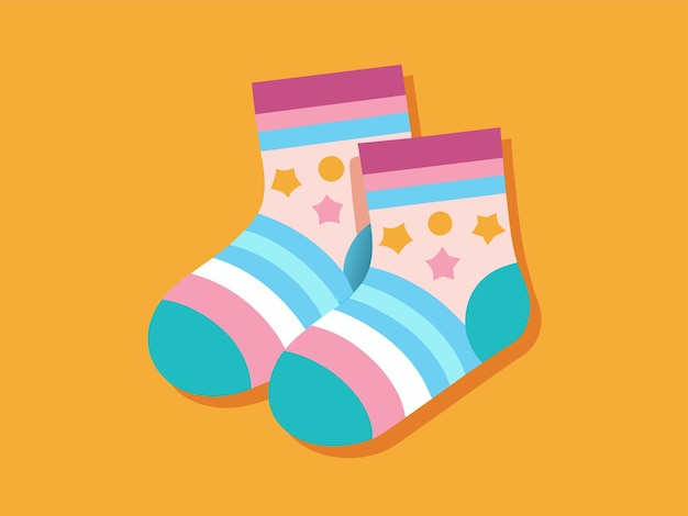 Vecteur illustration vectorielle de chaussettes pour bébés