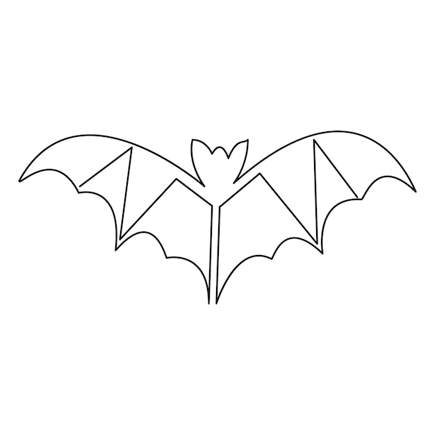 Illustration Vectorielle De Chauve-souris D'halloween Dessin Artistique En Ligne Continue De Conception Minimaliste