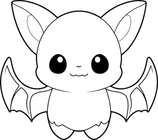 Illustration vectorielle de chauve-souris Livre de coloriage Halloween chauve-souris noir et blanc ou page pour les enfants