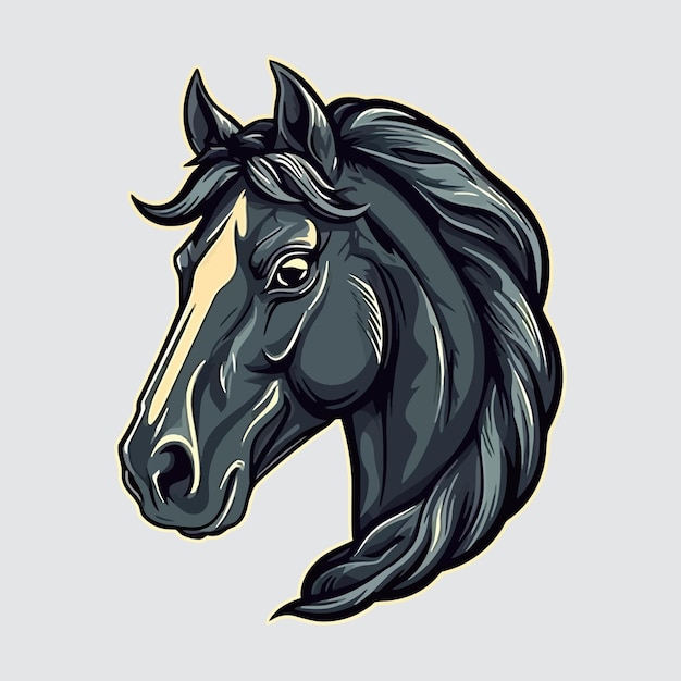 Illustration vectorielle de cheval de conception de logo de style esport