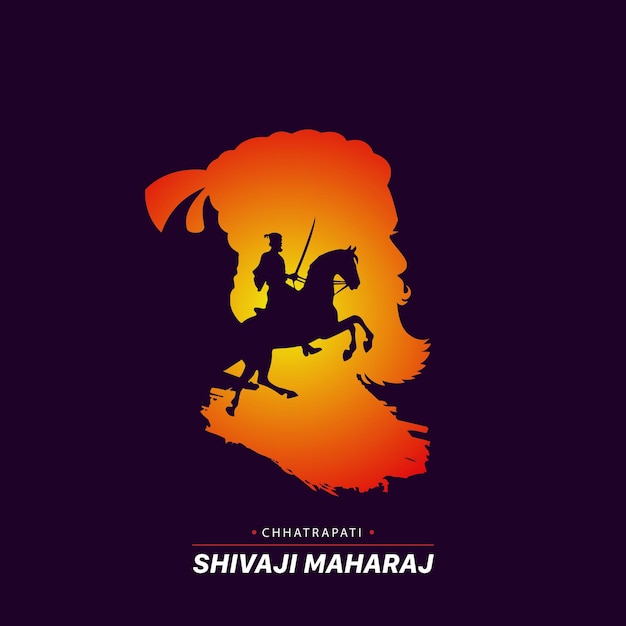 Illustration vectorielle de Chhatrapati Shivaji Maharaj indien Maratha guerrier roi post Design