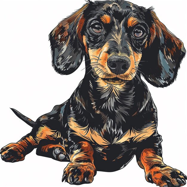 Vecteur illustration vectorielle d'un chien dachshund