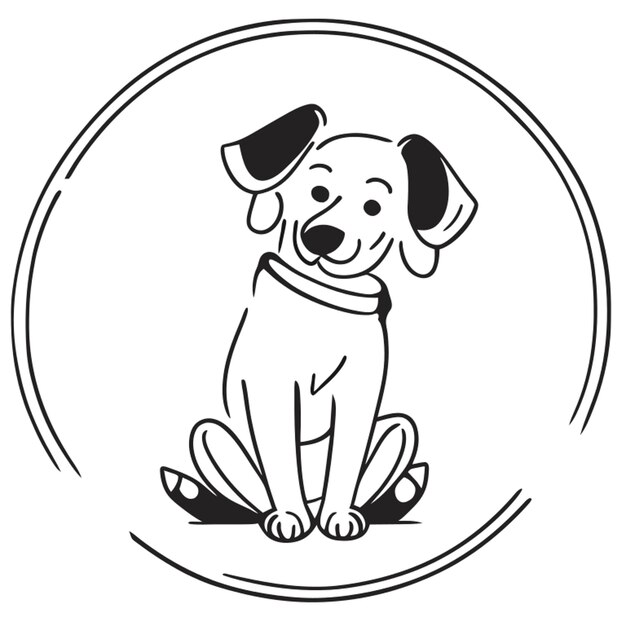 Vecteur illustration vectorielle de chien dessin de ligne de griffon