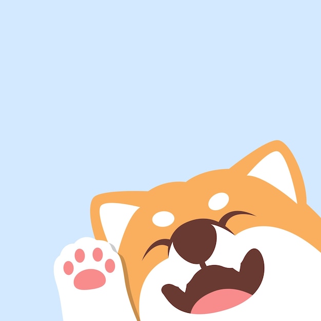 Vecteur une illustration vectorielle de chiens shiba inu agitant leur patte