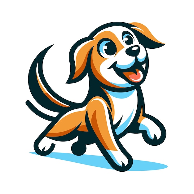 Illustration vectorielle d'un chiot en dessin simple sur fond blanc