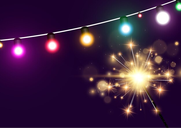 Illustration vectorielle de cierges magiques sur fond transparent
