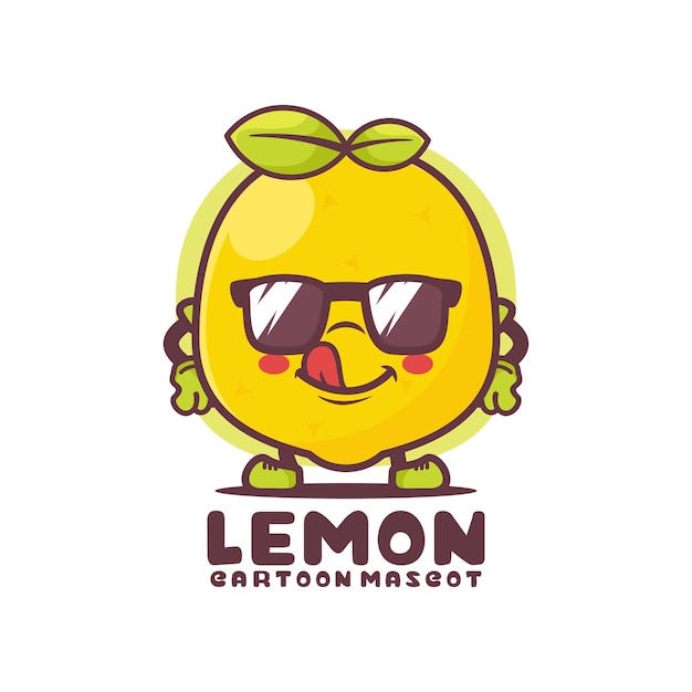 Illustration Vectorielle De Citron Dessin Animé Mascotte Fruit