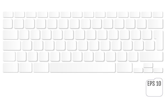 Illustration vectorielle de clavier d'ordinateur portable moderne blanc, concept de clé propre