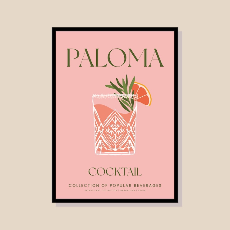 Vecteur illustration vectorielle de cocktail dans un cadre d'affiche pour une galerie d'art moderne