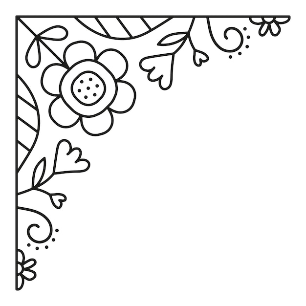 Illustration Vectorielle De Coin Décoratif Floral