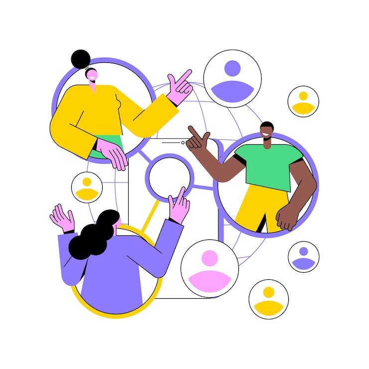 Vecteur illustration vectorielle de collaboration mobile concept abstrait