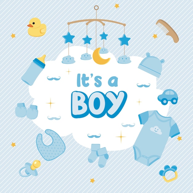 Illustration vectorielle de la collection d'articles essentiels pour bébés nouveau-nés