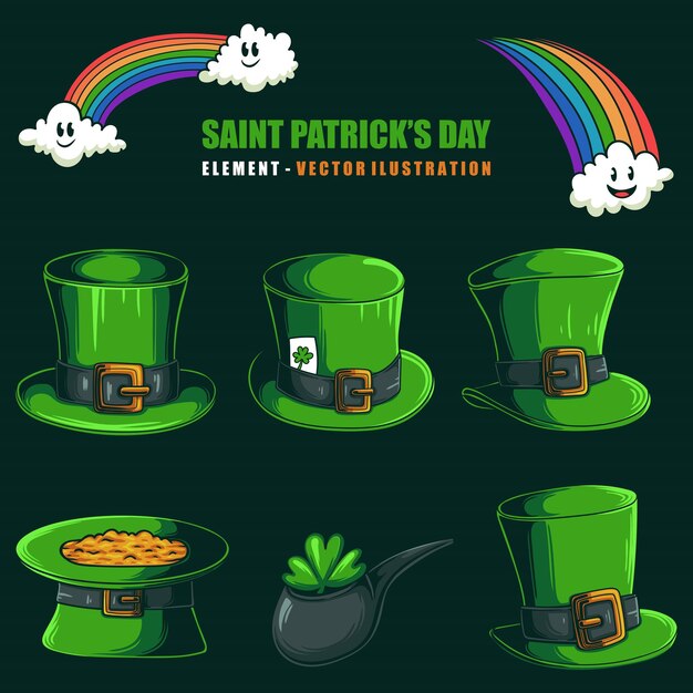 Vecteur illustration vectorielle de la collection de l'élément d'ensemble du jour de saint patrick