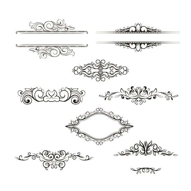 illustration vectorielle de la collection d'ensembles vectoriels de conception de cadres vintage