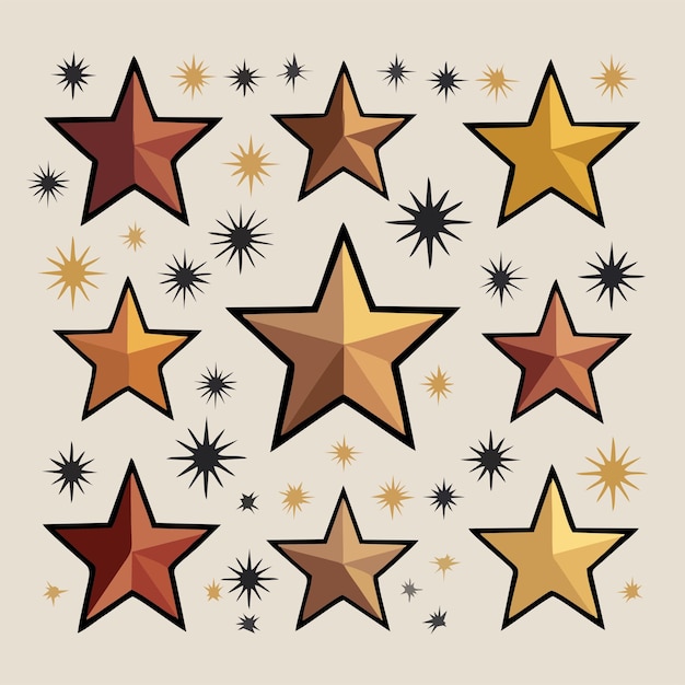 Vecteur illustration vectorielle une collection d'étoiles