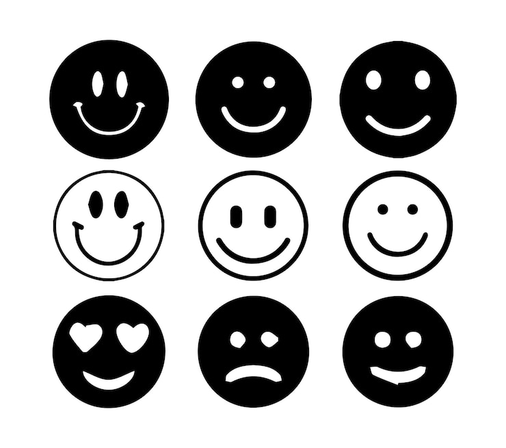 Vecteur illustration vectorielle de la collection de grandes icônes d'emoji