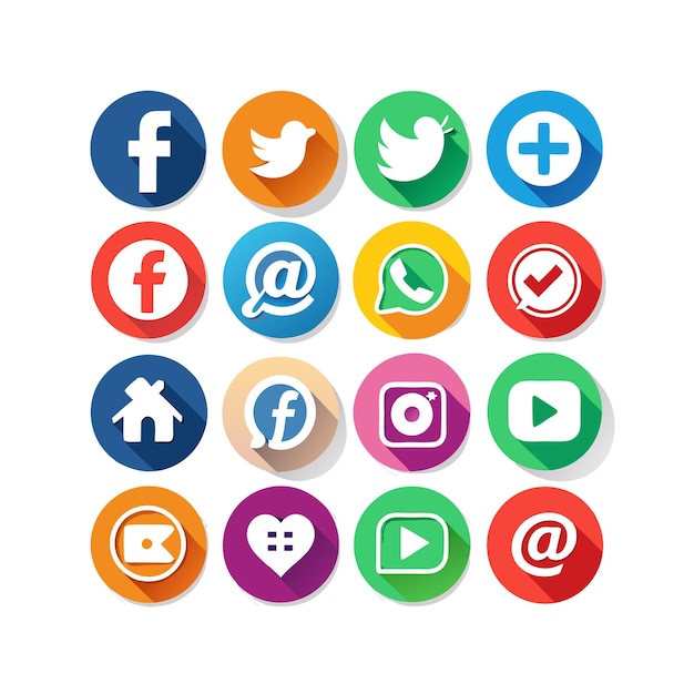 Illustration vectorielle de la collection d'icônes des médias sociaux